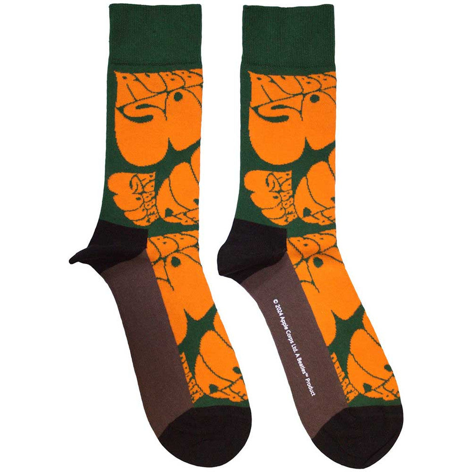 The Beatles Rubber Soul Text Repeat Men's Socks