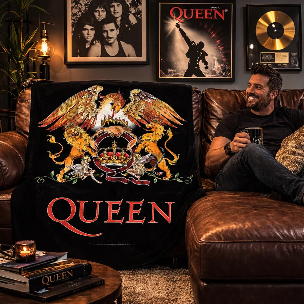Queen Crest Sherpa Fleece Blanket