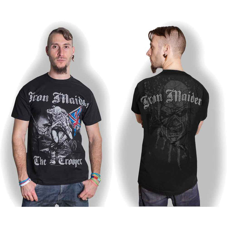 Iron Maiden Sketched Trooper T-Shirt With Back Print