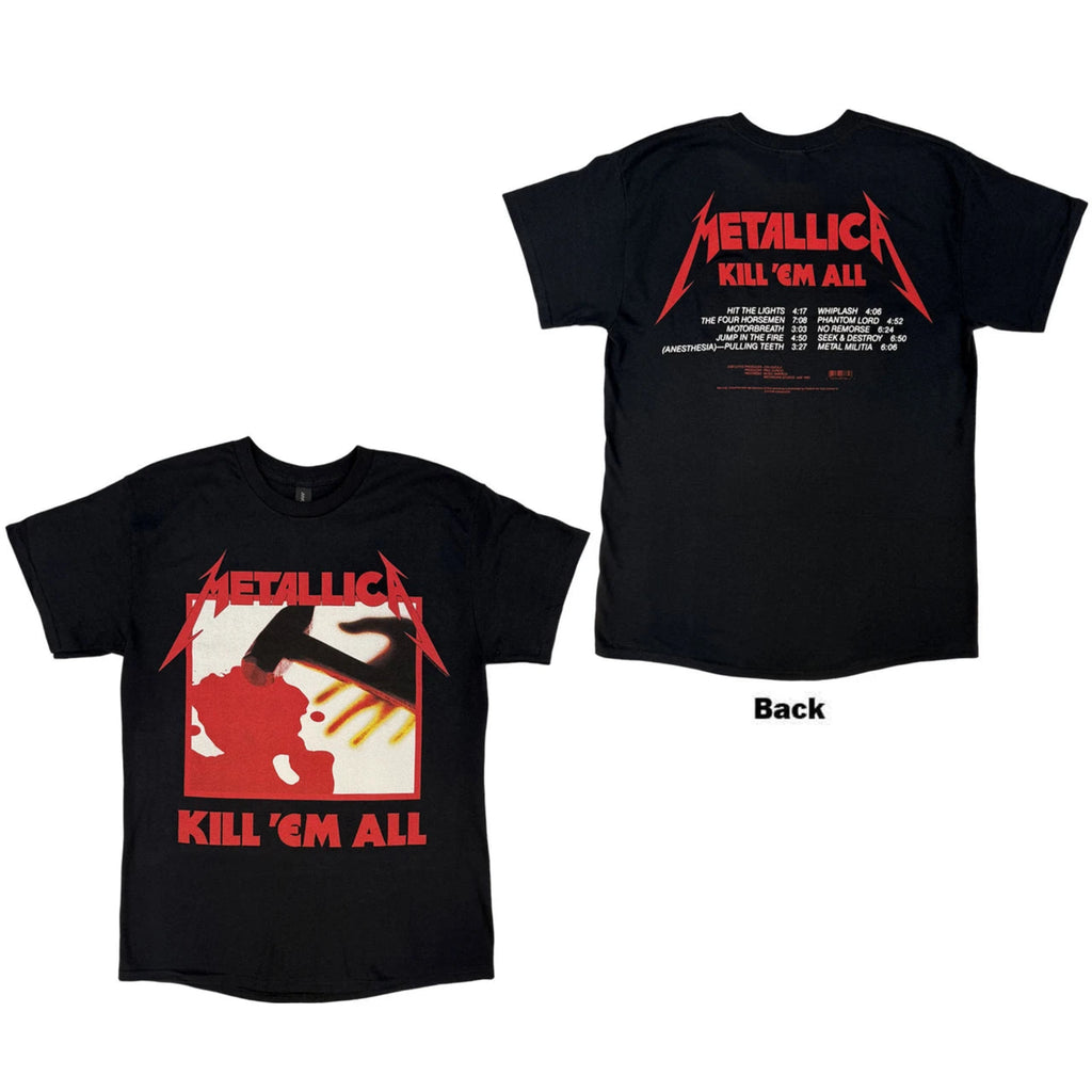 Metallica Kill 'Em All Tracks T-Shirt With Back Print
