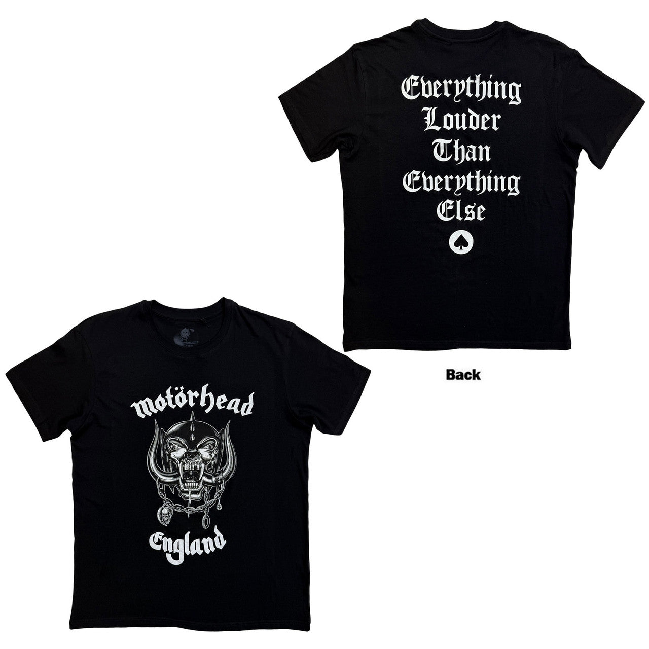 Motorhead England T-Shirt With Back Print