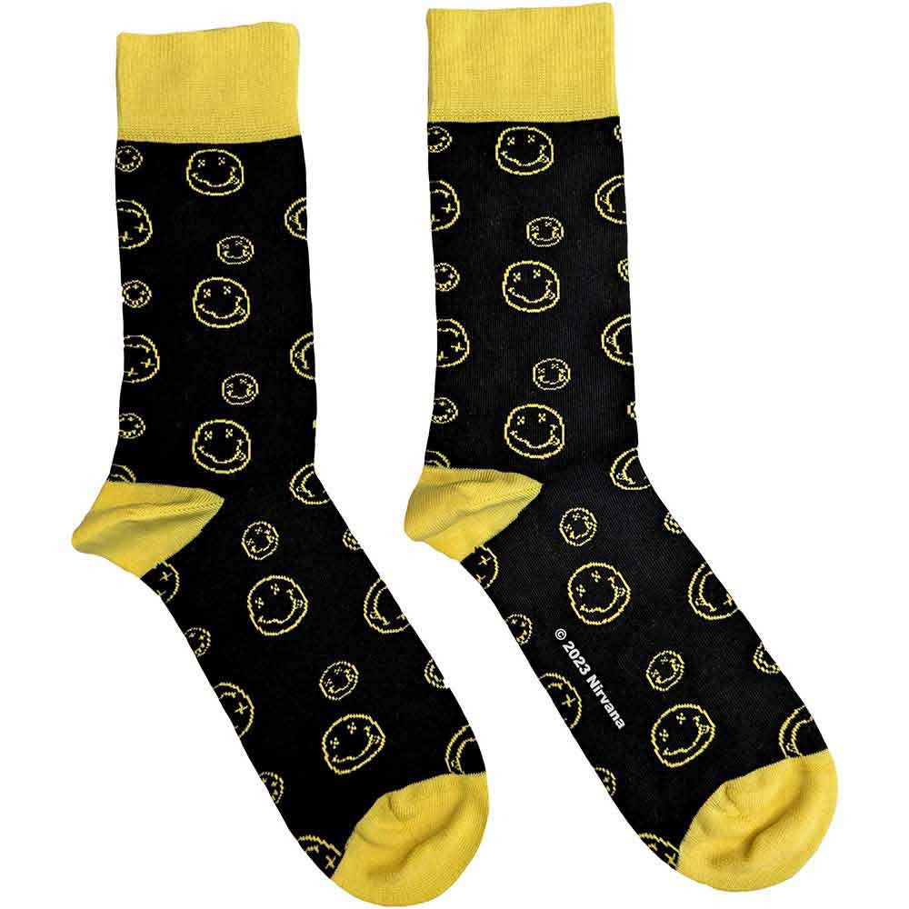 Nirvana Outline Happy Faces Men's Socks