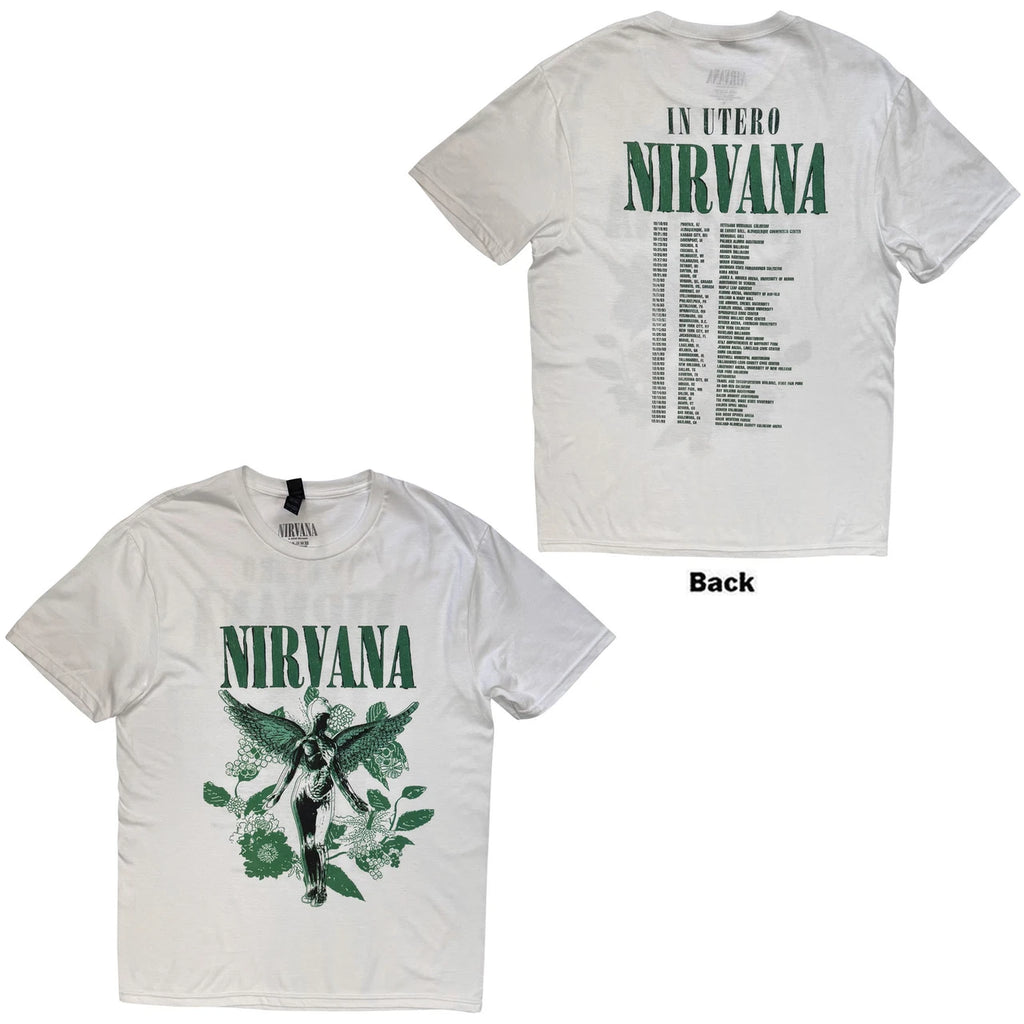 Nirvana In Utero Green T-Shirt With Back Print