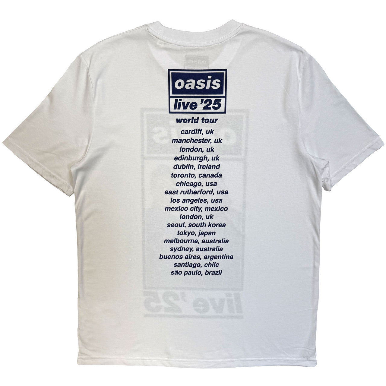 Oasis Colour Photo Live '25 World Tour T-Shirt With Back Print (Ex-Tour)