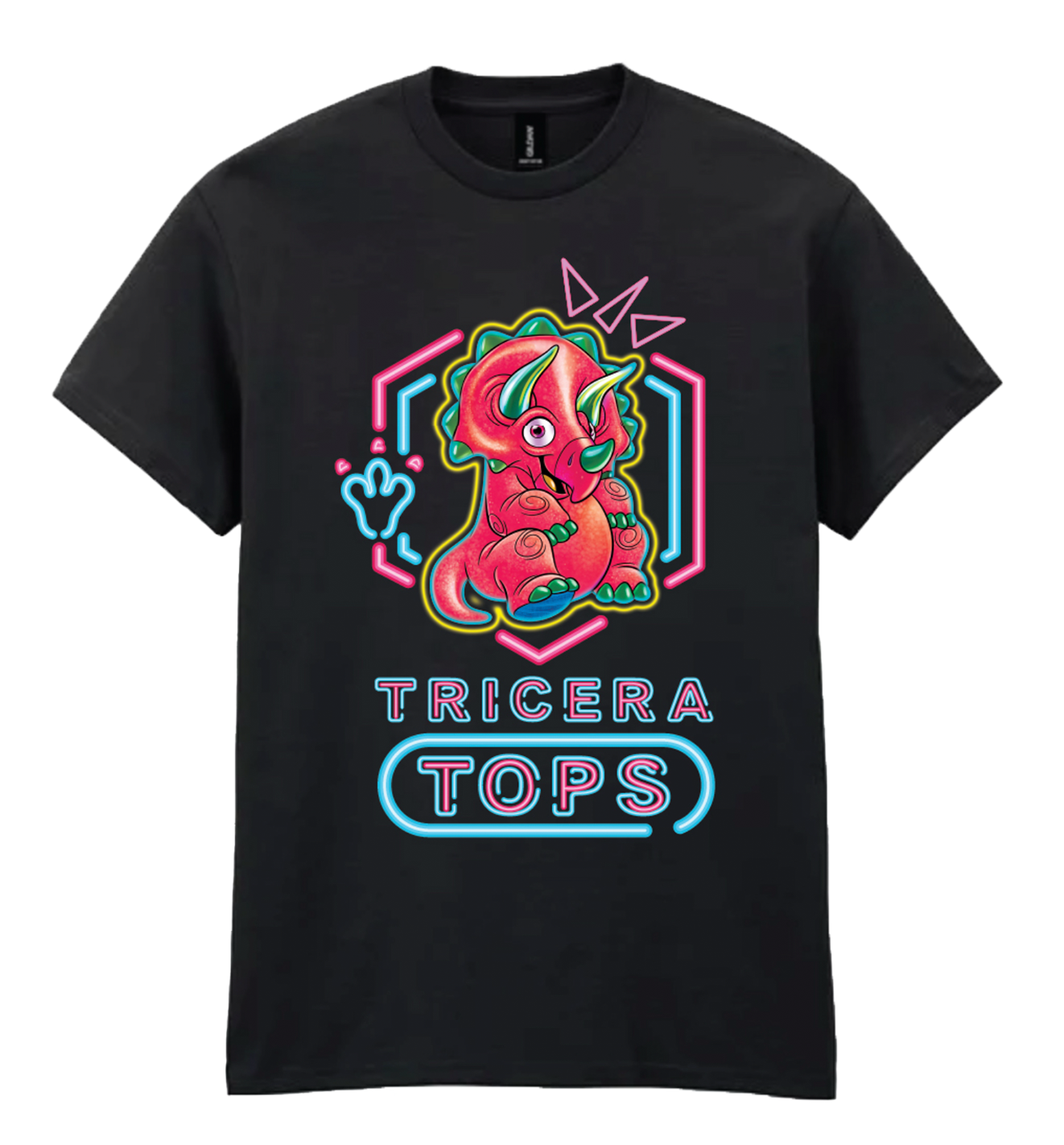 Neon Tricera Tops Kids T-Shirt