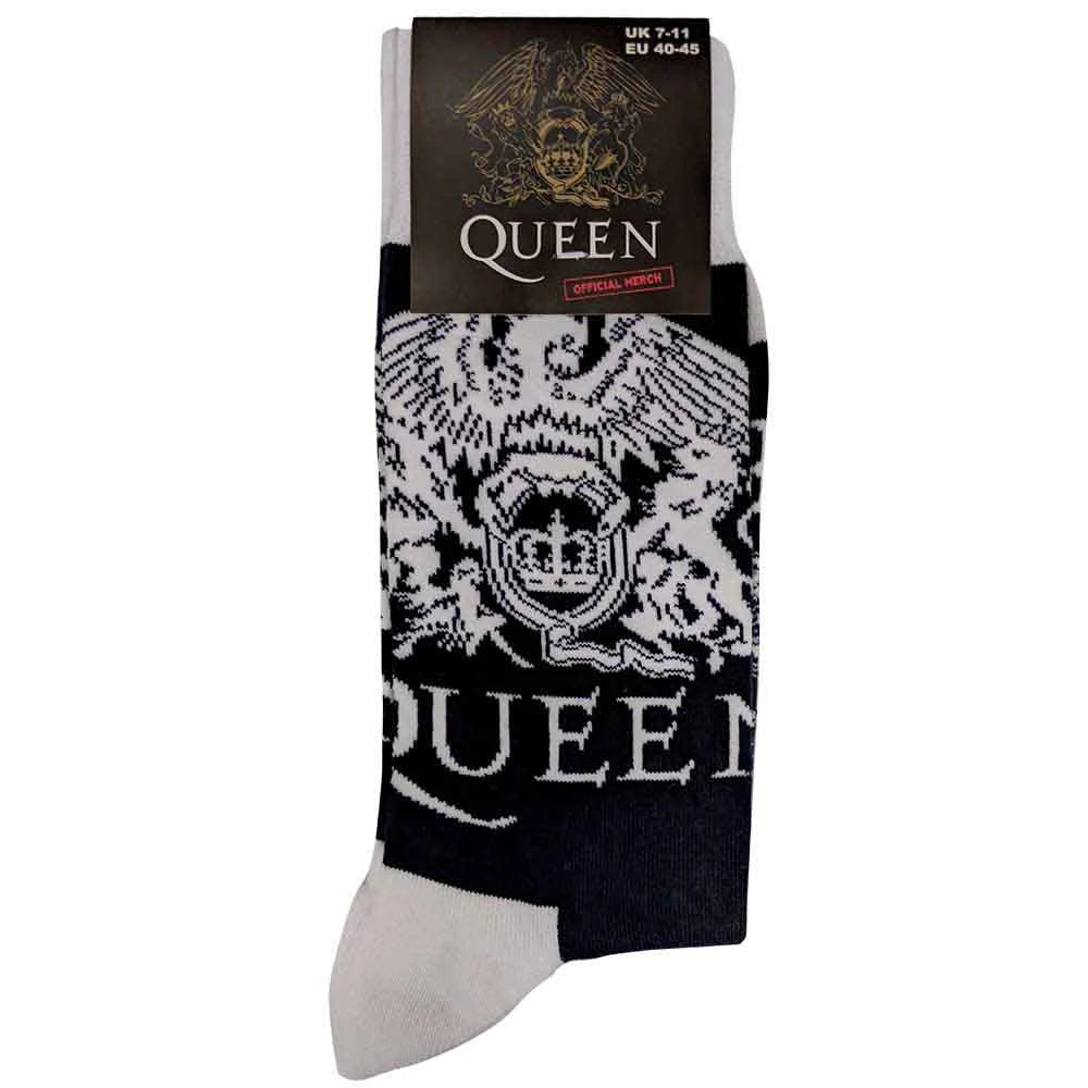 Queen White Crests Men's Socks