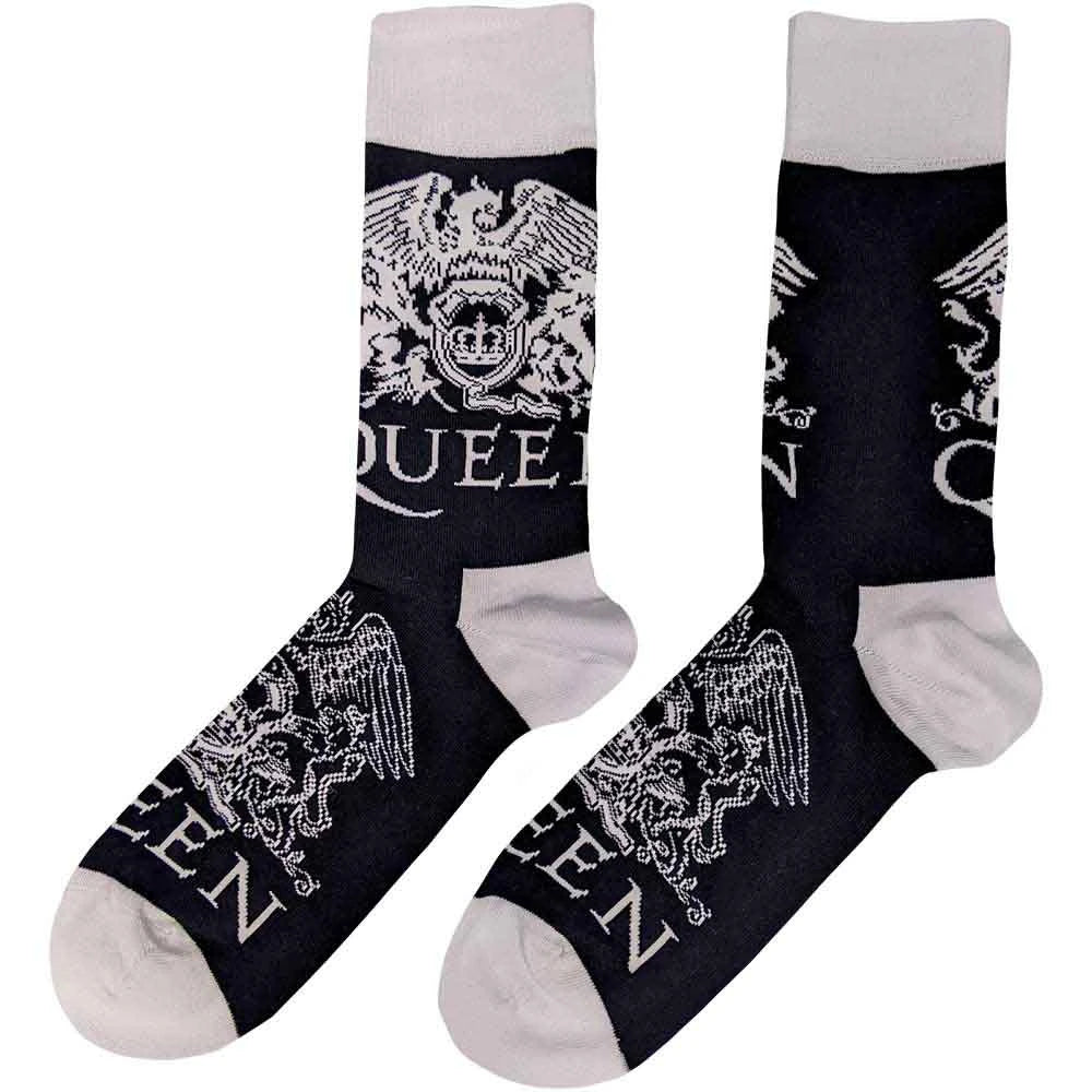 Queen White Crests Men's Socks