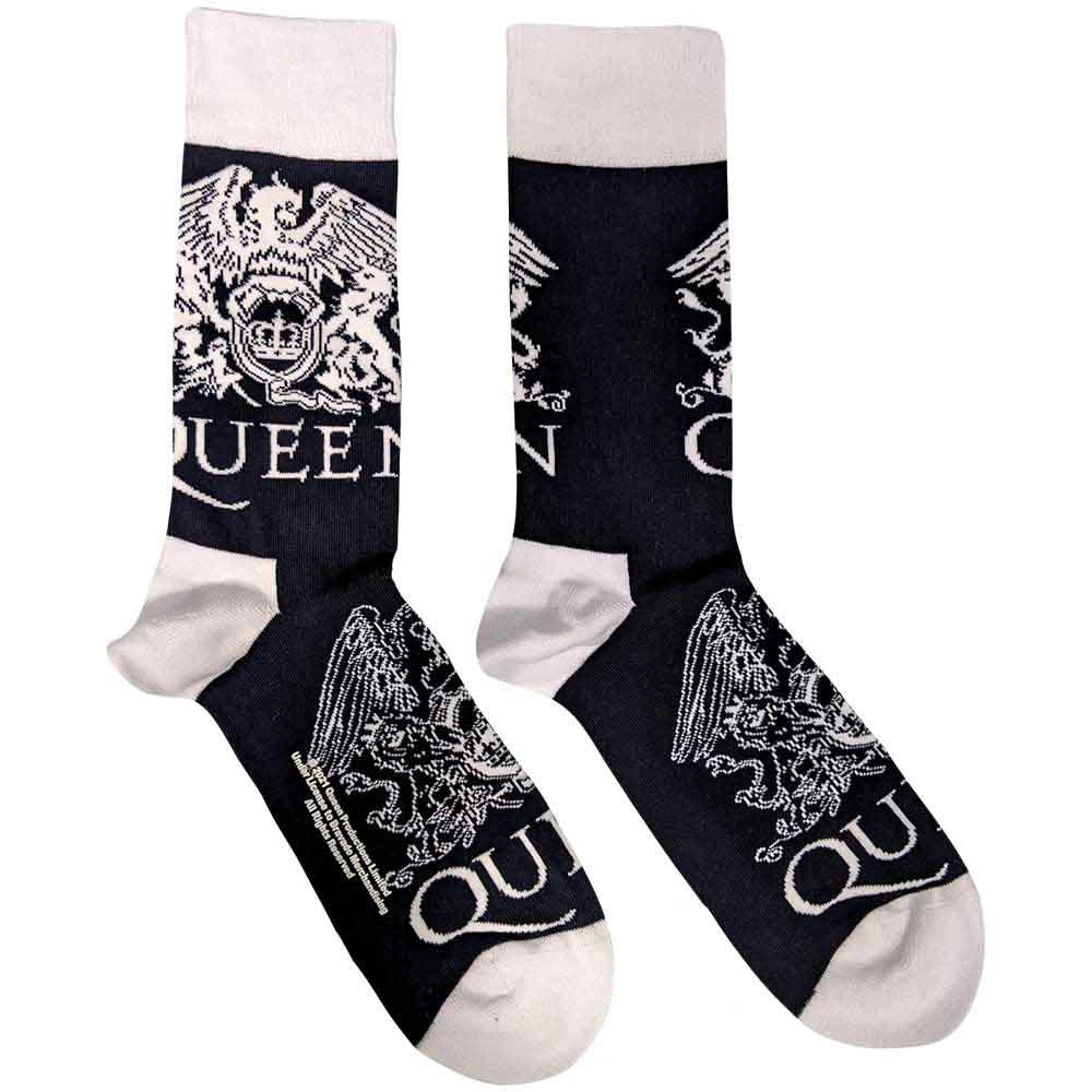 Queen White Crests Men's Socks