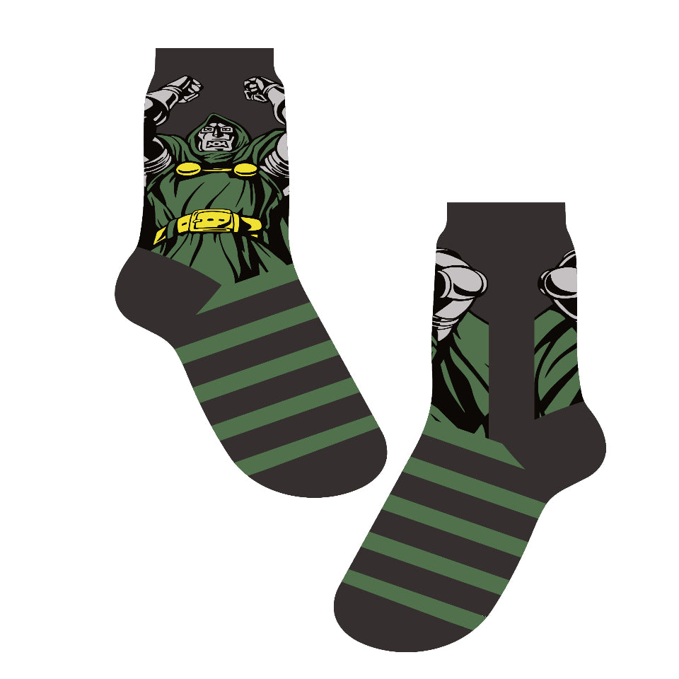 Marvel Dr Doom Stripe Mens Socks